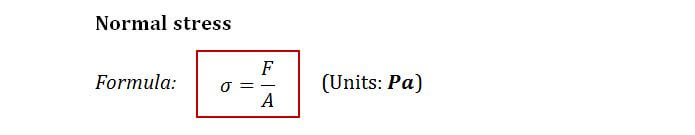normal stress formula