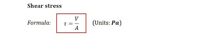 shear stress formula