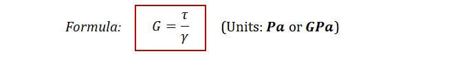 Shear modulus formula