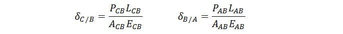 Elastic deformation for statically indeterminate scenario