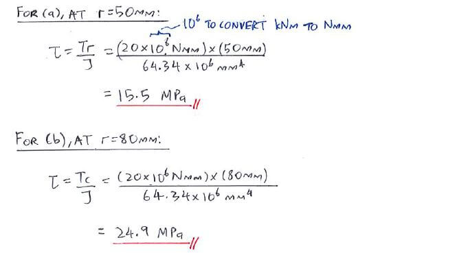 Torsion Formula solution step 2