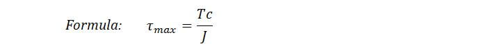 Maximum torsional shear stress formula