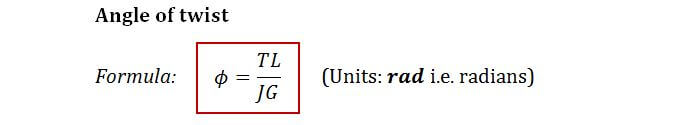 Angle of twist formula