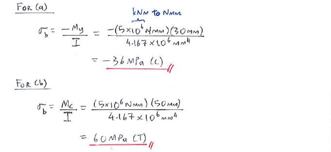 Flexure Formula solution step 2