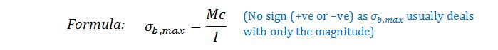 Maximum bending stress or flexure formula