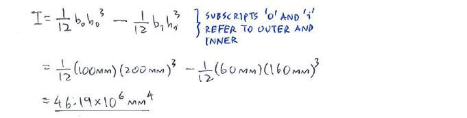 Flexure Formula solution step 1