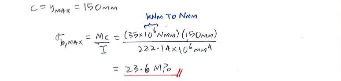 Flexure Formula solution step 3