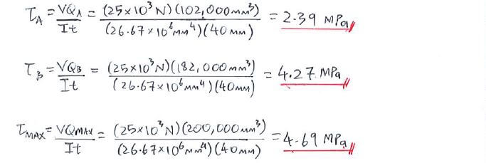 Transverse Shear Formula solution step 3