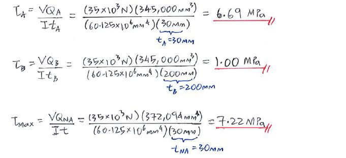 Transverse Shear Formula solution step 3