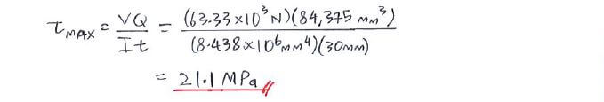 Transverse Shear Formula solution step 4