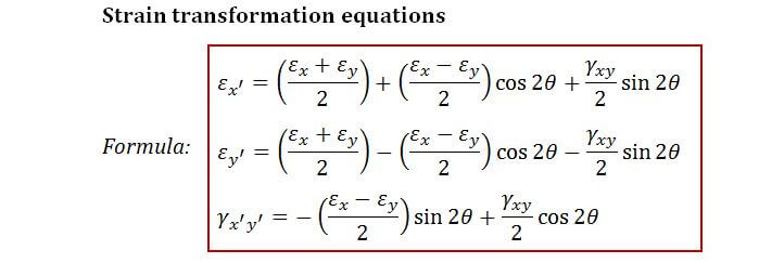 General equations of strain transformation