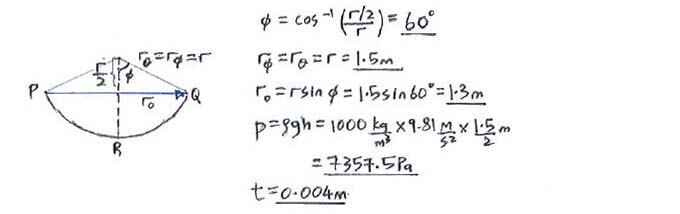 Membrane Stress Equation solution step 1