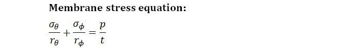 Membrane Stress Equation formula