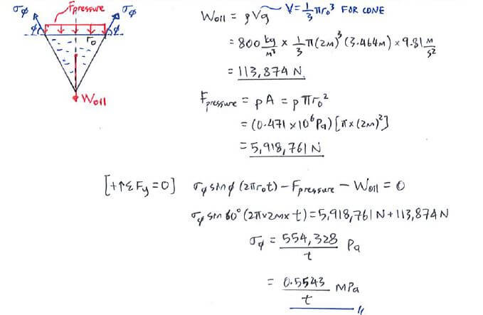 Membrane Stress Equation solution step 2