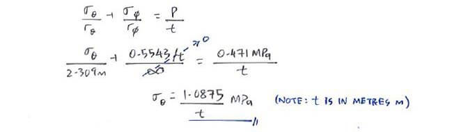 Membrane Stress Equation solution step 3