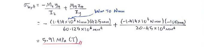 Unsymmetric Bending solution step 3