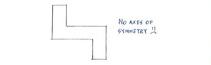 Cross-section without any axis of symmetry