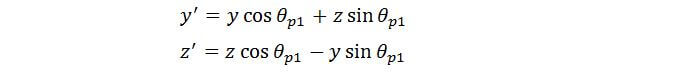 formula for calculating new coordinates after transformaing to get principal moments of inertia