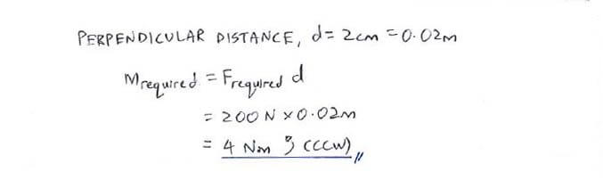 Moment and Couple solution step 1