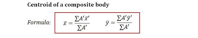 Formula for centroid of composite bodies