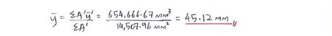 Centroid of Composite Bodies solution step 3