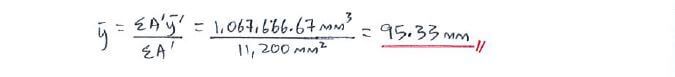 Centroid of Composite Bodies solution step 3